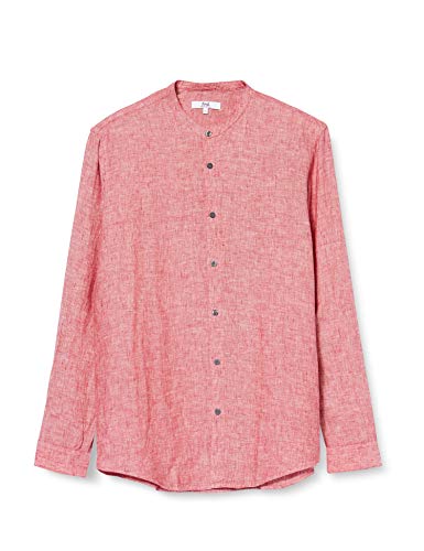 find. Long Sleeve Linen Shirt Herrenhemden, Red, XL