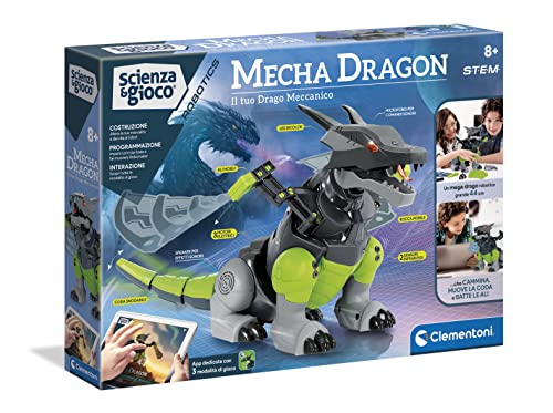Clementoni - Science & Play-Mecha Dragon Roboter, interaktives Spielzeug, Mehrfarbig, 19170