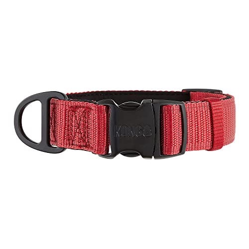 KONG Max HD Hundehalsband, ultra-strapazierfähig, gepolstert, Neopren, Größe M, Rot