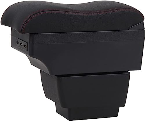 REVIR Auto Armlehnen für Skoda Fabia 3 Combi 2015-2021, Mittelkonsole Doppelschicht Mittelarmlehne Aufbewahrungsbox Innere Zubehör, Mit USB-Ladeanschluss,C1 7 USB