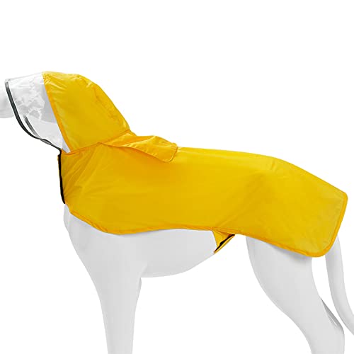 Hunde Regenmantel Golden Retriever Regenmantel wasserdichte Nylonregen Kleidung Kapuze Für Kleine Und Große Große Undurchlässig,Gelb,XXL