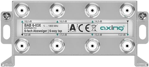 Axing BAB 6-03X 6-Fach Abzweiger 13-18 dB 5-1800 MHz TV Data Internet Kabelfernsehen