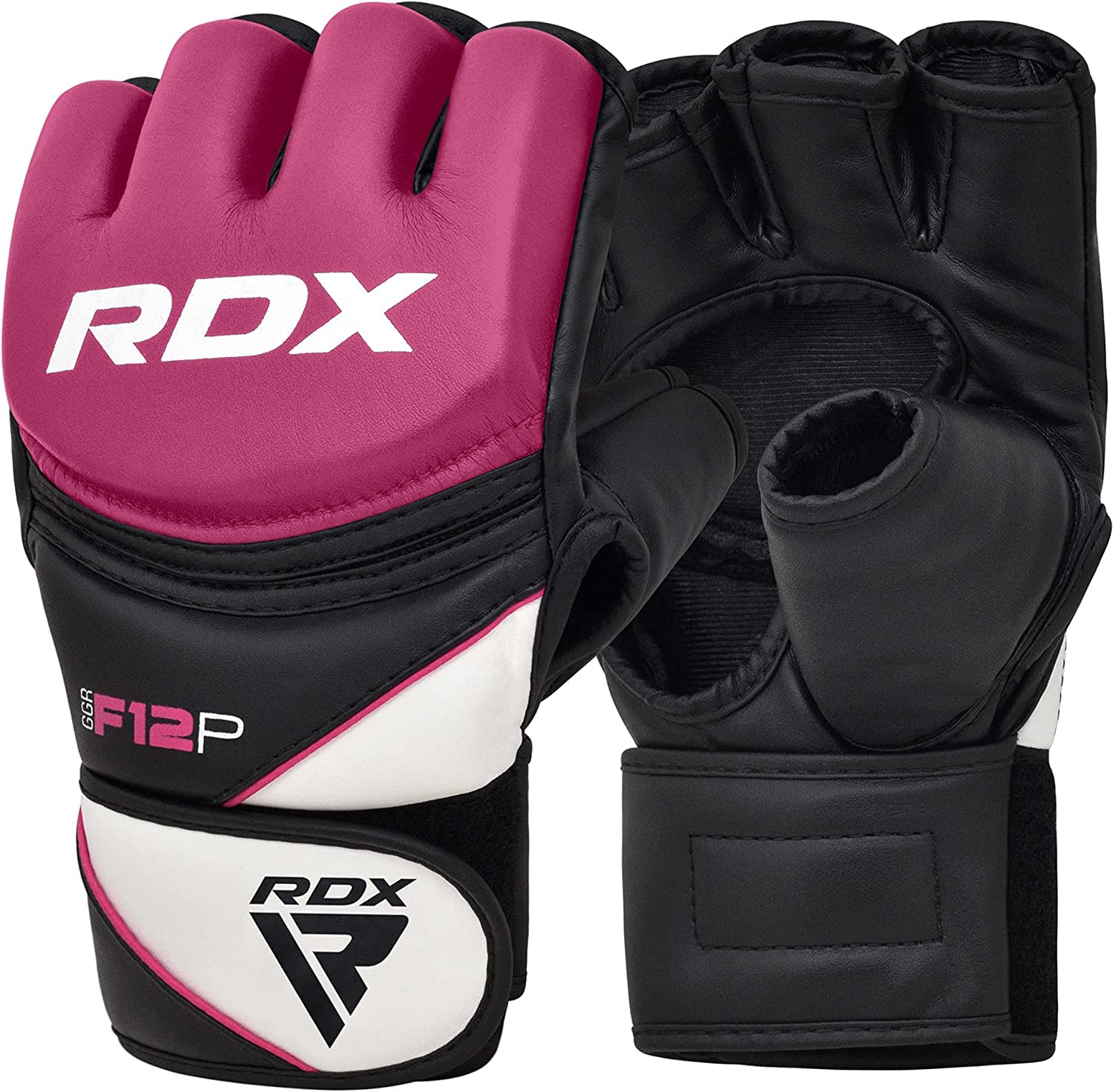 RDX MMA Handschuhe Damen für Kampfsport, Frauen Maya Hide Leder Sparring Trainingshandschuhe Profi Kickboxen Grappling Gloves, Punchinghandschuh für Boxsack, Sandsack, Freefight, Muay Thai (MEHRWEG)