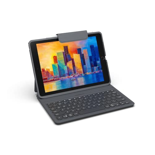 ZAGG Pro Keys abnehmbare Hülle und kabellose Tastatur für Apple iPad Pro 10,2 Zoll, Bluetooth-Kopplung, hintergrundbeleuchtete Laptop-Tasten, Apple Pencil Halter, 2 m Fallschutz, leichtes Design