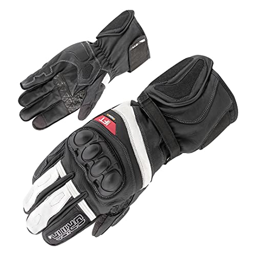ORINA Flash (Short) Waterproof Motorcycle Gloves in Oversizes Handschuhe, Erwachsene, Unisex, Schwarz/Weiß (Mehrfarbig), 34 cm