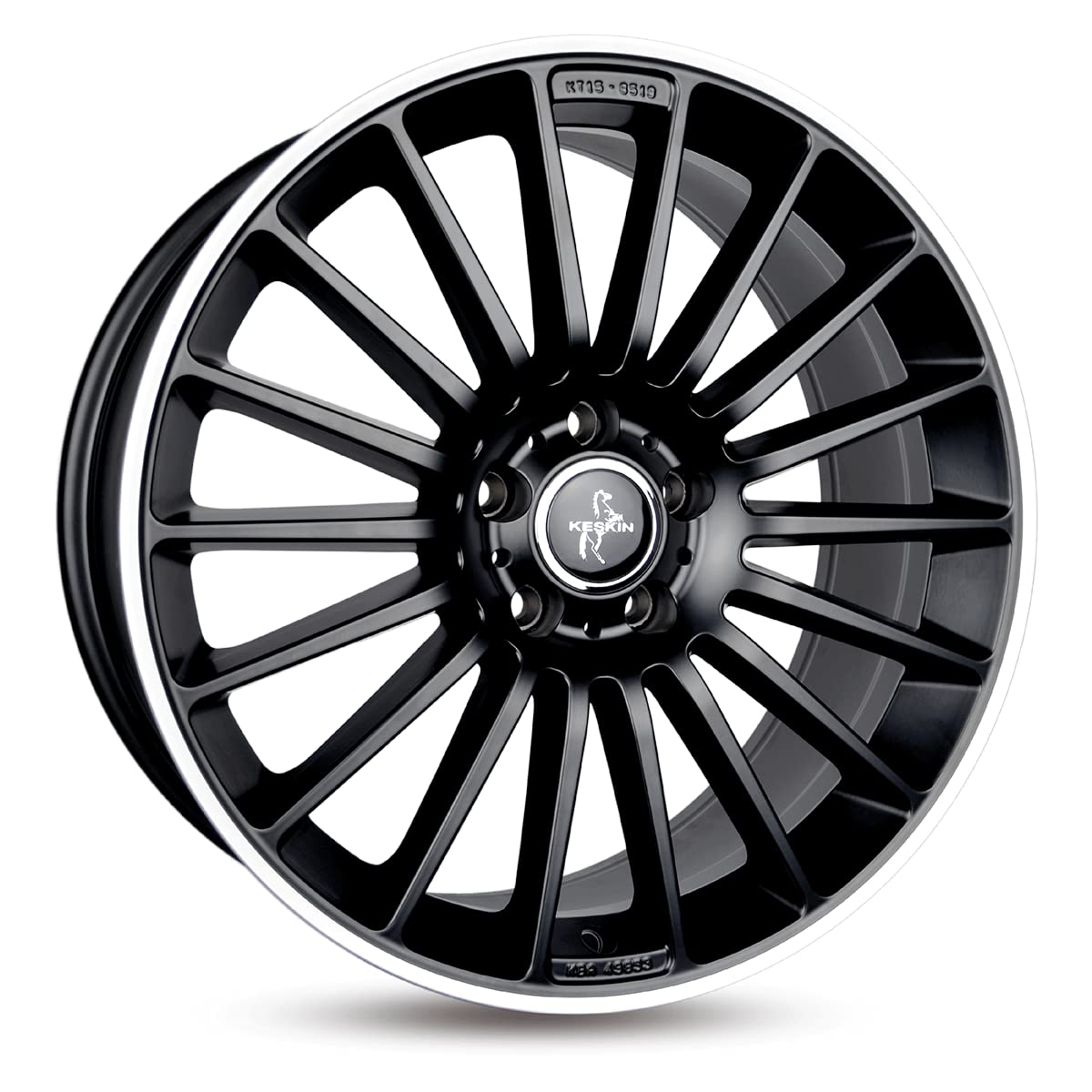 KESKIN KT15 MATT BLACK LIP POLISH 8,5x19 ET30 5.00x5x112 Hub Hole 66.60 mm - Alu felgen