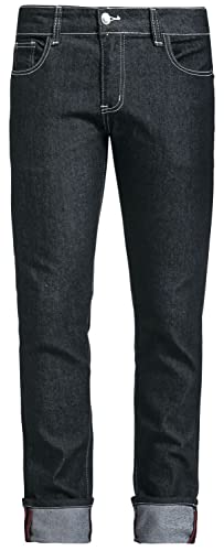 Banned Alternative Rockabilly Slim Männer Jeans schwarz W38L34