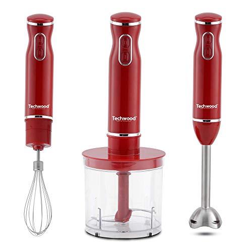 Techwood Stabmixer, 3 in 1, 600 W, Rot