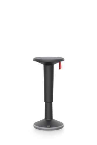Ergonomische Stehhilfe Interstuhl Stand UPis1 110U höhenverstellbar von 59-84,5cm | dynamische höhenverstellbare Sitz-Stehhilfe Pendelhocker Stehhocker Steh-Sitz Hocker (Black)