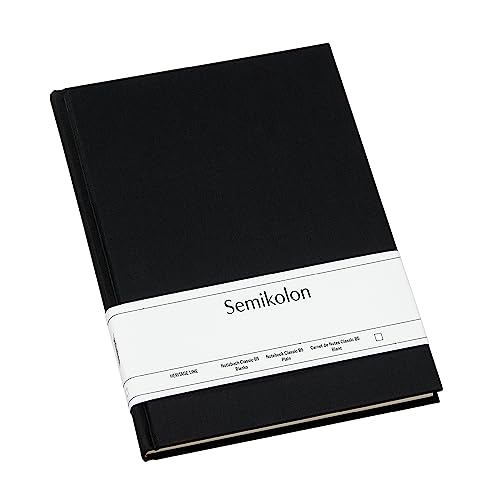 Semikolon 351284 - Notizbuch Classic B5 blanko - 176 Seiten, cremeweißes Papier – Lesezeichen – black schwarz
