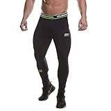 MusclePharm Herren Performance Compression Pant with mesh Trim Jog, Black, L