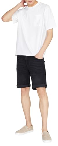 Sisley Herren 4HC1S9001 Bermuda Shorts, Black Denim 800, 34