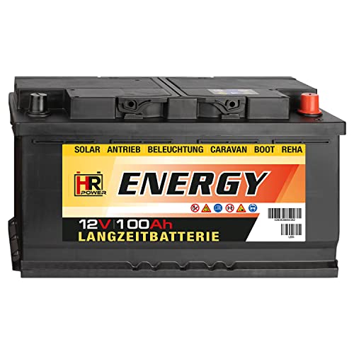 HR-ENERGY 100Ah 12V Versorgerbatterie Wohnmobil Solar Boot