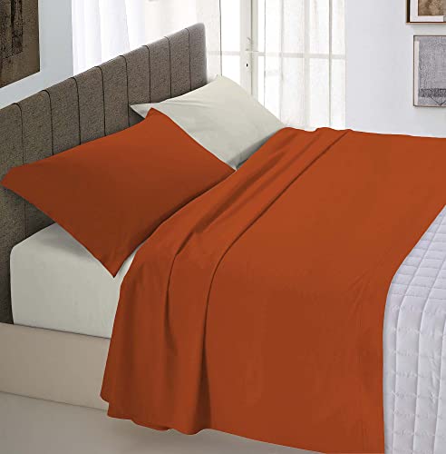 Italian Bed Linen Natural Color Bettwäsche Set, 100% Baumwolle, Earthy/Creme, Einzeln