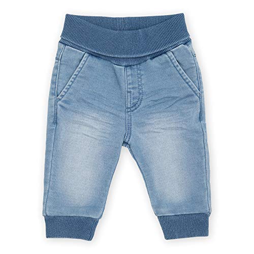 sigikid Baby Jeans mit Schlupfbund zum Umschlagen und Beinbündchen aus elastischem Ripp - Softe Sweat Denim-Qualität und bequeme Passform, für Mädchen und Jungen, Größe 62 - 98