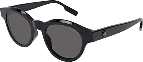 Montblanc Unisex Ew Ne Rund, Rahmen Sonnenbrille, Black (schwarz)