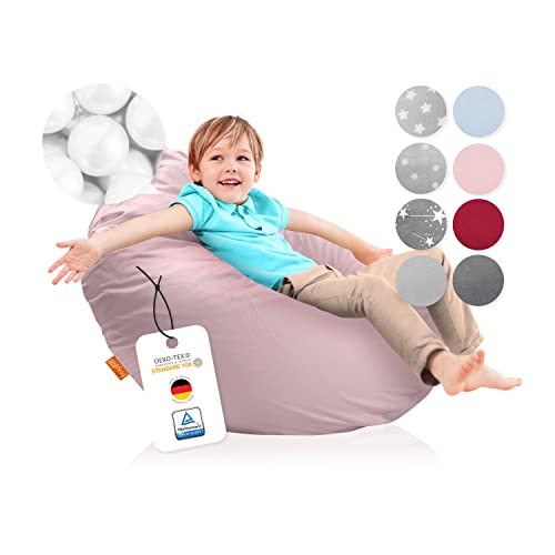 JOYFILL® XXL Sitzsack Kinder ÖKO-TEX Zertifiziert & 100% Made in Germany I Extra leise & Schadstofffreie Mikroperlen I Kinder Sitzsack XXL mit weichem Baumwollbezug ideal für Jungen & Mädchen