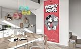 Komar Disney Vlies Fototapete MICKEY CLASSIC | 100 x 250 cm | Tapete, Wand Dekoration, Micky Maus, Retro, Kinderzimmer | 052-DVD1, Rot/Schwarz/Weiß