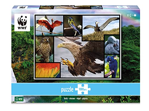 Ambassador World Wildlife Fund 7230060 Vögel, 1000 Teile Puzzle für Erwachsene und Kinder ab 10 Jahren, WWF, Adler, Eule