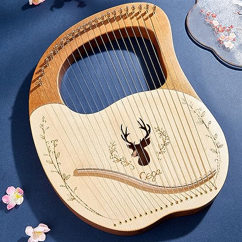 WowZza Lyra-Harfe Aus Holz Für Anfänger, Anfänger, Tragbare Harfe/24-Saitige Bo*Ed – Log Color