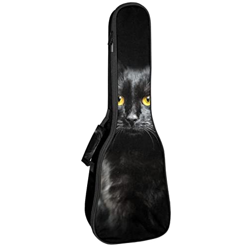 Ukulele Koffer Schwarze Katze Ukulele Tasche 23 Zoll 10Mm Gepolsterte Für Sopran Tenor Konzert Ukulelen