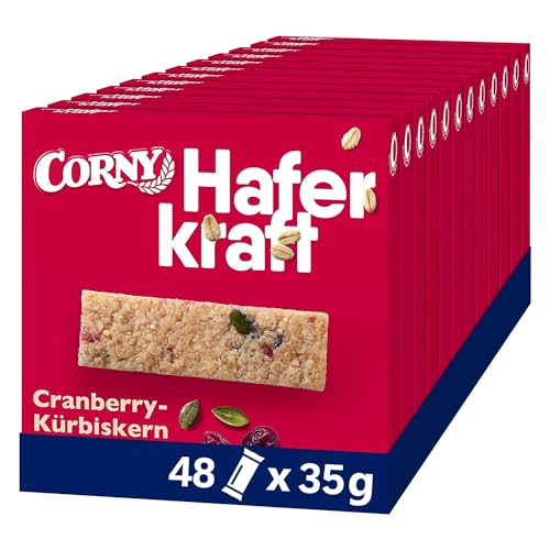 Haferriegel Corny Haferkraft Cranberry-Kürbiskern, Vollkorn & Vegan, 48x35g