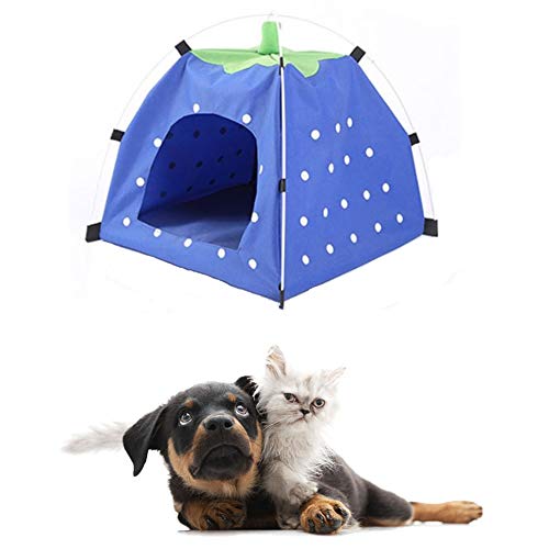 katzenzelt Katzen Zelt Outdoor Hundeschatten im Freien Pop Up Hundezelt Hundezeltbett Hundebett im Freien Hundebett mit Sonnenschirm Hundehütte Blue