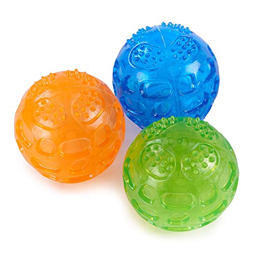 Flyinghedwig Hundespielzeug, Ball aus Gummi, Spielzeug für Hunde, perfekt mit dem hohen Sprung, 3 Stück (Orange, Blau, Grün)