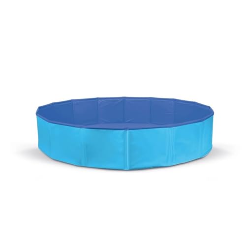 Record Hundepool – Material PVC – Maße: Ø 80 x H 20 cm – Farbe Blau – Spiel und Spaß – geräumig, stabil und langlebig – ausgestattet mit Ventil zum Entleeren