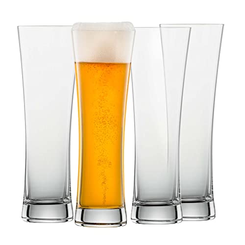 Schott Zwiesel Beer Basic Weizenbier Gläser-Set 4 Stück aus Glas in der Farbe Kristall 0,3L, Maße: 7,4cm x 7,4cm x 21,7cm, 130005