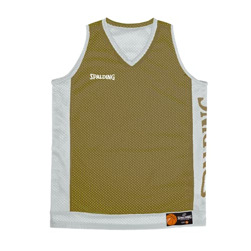 Spalding - Wende-Tank-Top - Basketball-Top - Khaki/Silbergrau - Größe XL - Sportbekleidung - Basketball