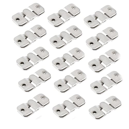 15Pairs Stainless Steel Interlock Hanging Buckle Flush Concealed Mount Brackets, Stainless Steel Z Clip Bracket Interlock Hanging Buckle, Mountain Buckle for Picture Display Art.