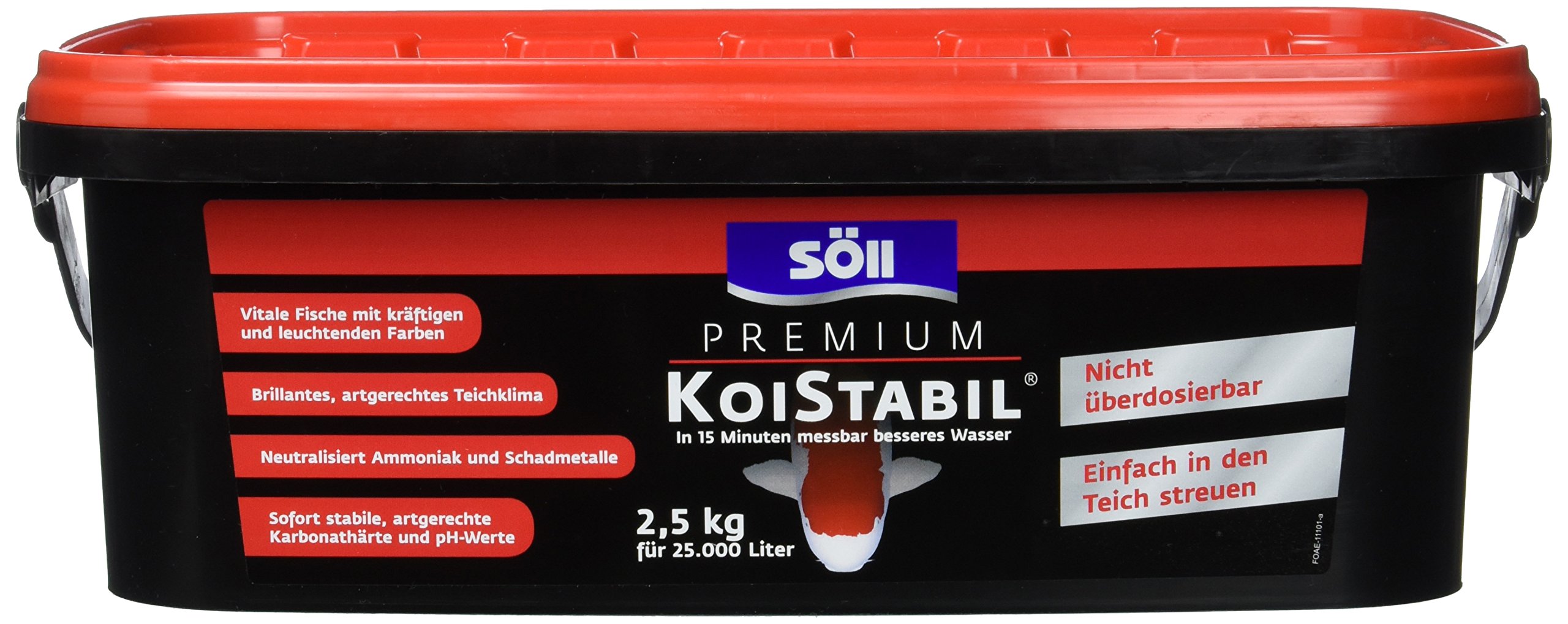 Söll 81891 Premium KoiStabil Teichstabilisator 2,5 kg - effektiver Wasseraufbereiter reguliert pH-Wert und KH-Wert für messbar besseres Teichwasser im Gartenteich Fischteich Koiteich, Koi-gerecht