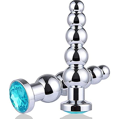 LGAFF Metall Analplug Edelstahl Anal Butt Plug Analplug Hook Masturbation Sex Spielzeug mit 5 Anal Kugeln Analkugeln Sexspielzeug Analdildo für Frauen, Paare, Männer, Anfänger (C)