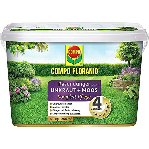 Compo Floranid Rasendünger gegen Unkraut+Moos 4in1 6 kg