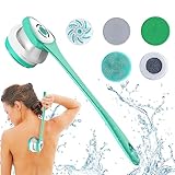 Elektrische Körperbürste – Duschschrubber, wiederaufladbar, elektrisch betrieben, Gesichtsschrubber, Duschbürste, Körperschrubber, Duschbürste für Frauen, Mädchen Zceplem