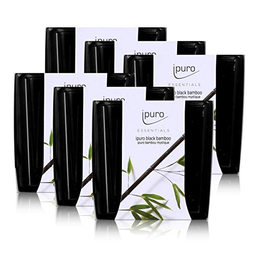 Essentials by Ipuro Duftkerze black bamboo 125g - Kräftig, grüne Frische vereint mit einer holzigen Nuance – ein herb-frischer Duft (6er Pack)