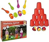 Party Kindergeburtstags-Komplettset bestehend aus 3 beliebten Spielen | Sackhüpfen, Eierlauf - und Ballwurfspiel (Party-Komplettset)