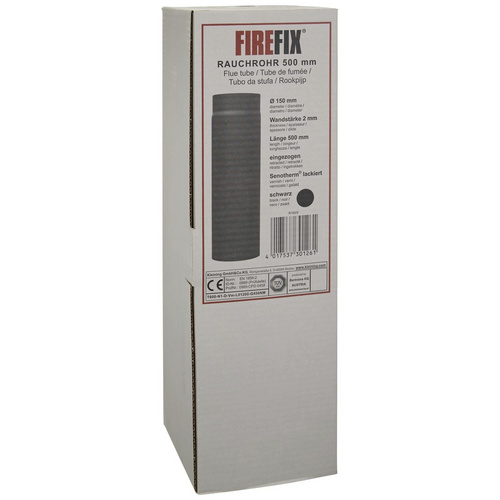 FIREFIX® Rauchrohr, ØxL: 15 x 50 cm, Stärke: 2 mm, Stahl - schwarz