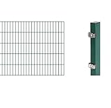 Alberts, grün 100 cm | Länge 2 m GAH 644024 Erweiterung zum Doppelstabmattenzaun Höhen-wahlweise in verschiedenen Farben | kunststoffbeschichtet