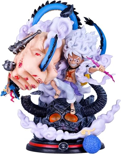 Monkey D Ruffy Figur Gear5, Anime Charakter Umwelt PVC Sammlung Statue Puppe Dekoration Ornamente Geschenk 22 cm/8,6 Zoll One Piece Charakter Statue Modell Spielzeug