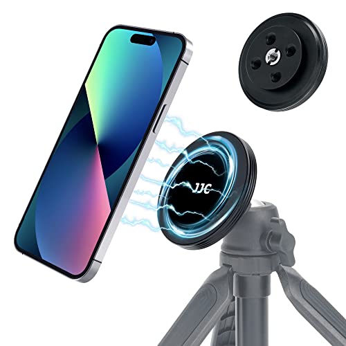 JJC Phone Tripod Mount Magnetic, Magnet iPhone Halterung für 1/4"-20 & 3/8"-16 Mount zu MagSafe, Telefon Stativ Adapter für iPhone 13/13 mini/13 Pro Max/12/12 Pro/12 mini/12 Pro Max