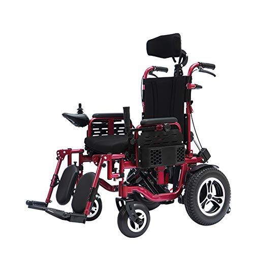 ZXGQF Electric Wheelchair, Foldable Power Wheelchair- Adjustable Pedals and Backrest- Open/fast-fold Electric Chair Drive with Power or Manual Wheelchair, For The Elderly And Disabled
