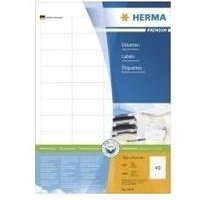 HERMA Premium - Permanent selbstklebende, matte laminierte Papieretiketten - weiß - 48,5 x 25,4 mm - 4000 Etikett(en) (100 Bogen x 40) (4474)