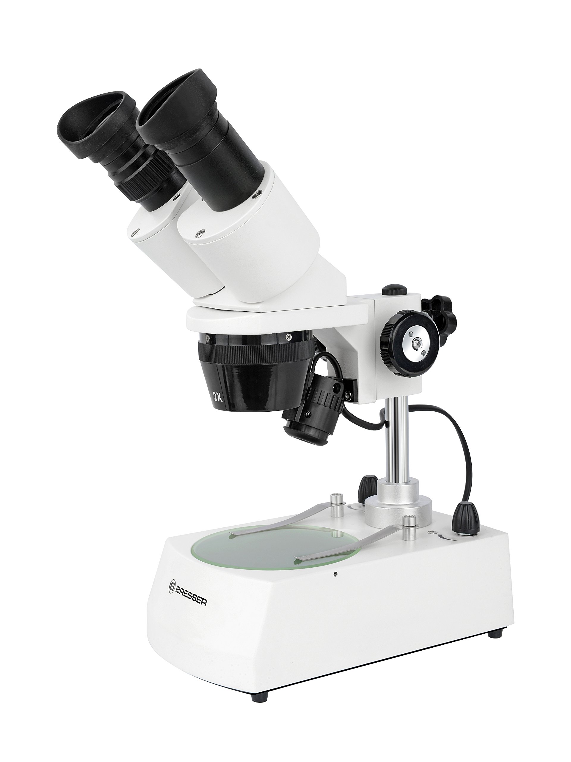 Bresser 3D Stereo Auflicht- Durchlicht Mikroskop Erudit ICD 20x und 40x Vergrößerung, LED Beleuchtung mit Batterie- oder Akkubetrieb, für dreidimensionale Beobachtungen von Pflanzen, Gesteinen usw.