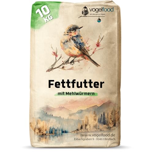 10 kg Fettfutter mit Mehlwürmern für Wildvögel