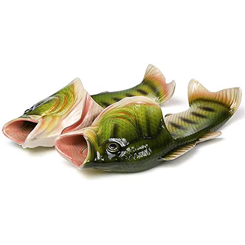 Uniqstore Unisex Sandalen Flip Flops Fisch Hausschuhe Strand Dusche Schuhe Ausgefallene Witz Neuheit Geschenke für Damen Herren, Grün - grün - Größe: 41/42 EU