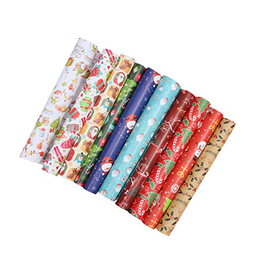 Toyvian Dekorative Geschenkpapierpapiere der Weihnachtsverpackungspapiere 20pcs für gelegentliches Muster der Weihnachtsgeburtstagshochzeit