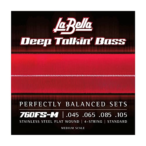 La Bella Strings »DEEP TALKIN' BASS - 760FS-M MEDIUM SCALE - E-BASS« Saiten für E-Bass - Stainless Steel Flat Wound - Standard: 045-105
