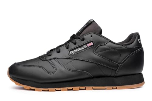 Reebok Damen Classic Leather Sneaker, Schwarz (Black/Gum), 38 EU